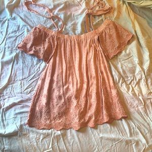Pink Blue Rain top, size large